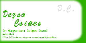 dezso csipes business card